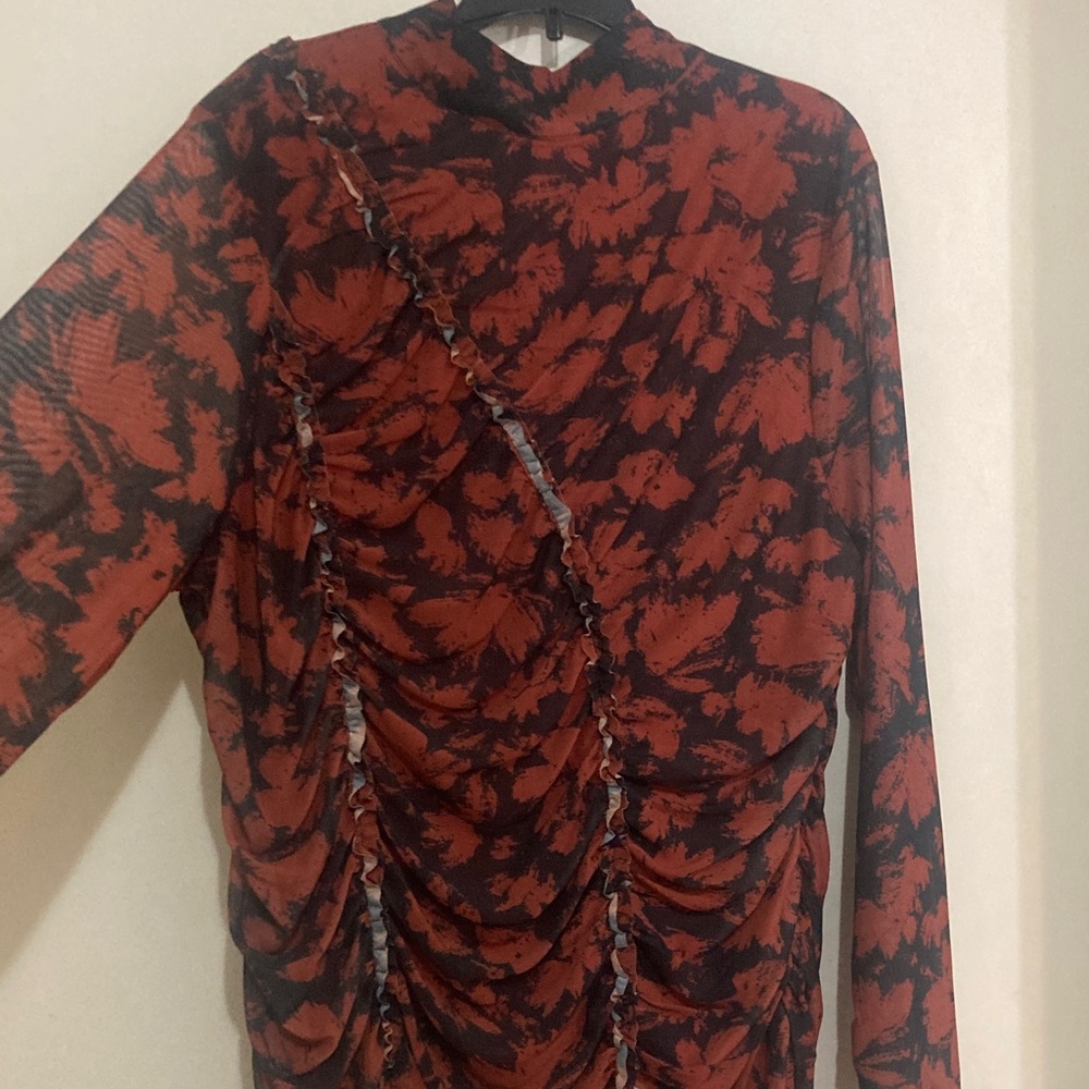 Cable & Gauge Red and Black Floral Blouse
